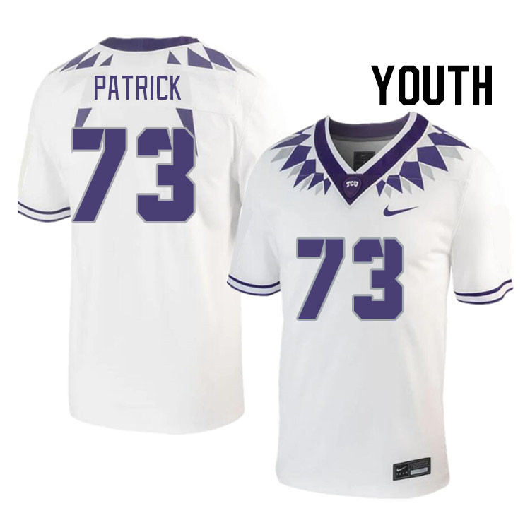 Youth #73 Willis Patrick TCU Horned Frogs 2023 College Footbal Jerseys Stitched-White - Click Image to Close